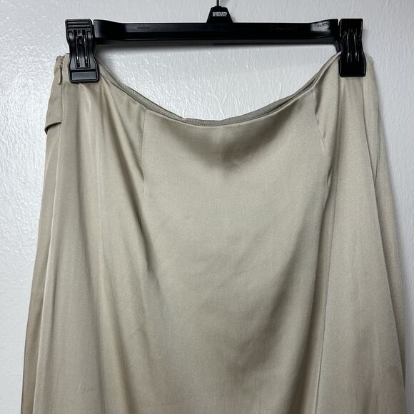 Club Monaco Women’s Satin Charmeuse Midi Skirt Fits 30” Waist Tie Knot Front - Picture 7 of 14